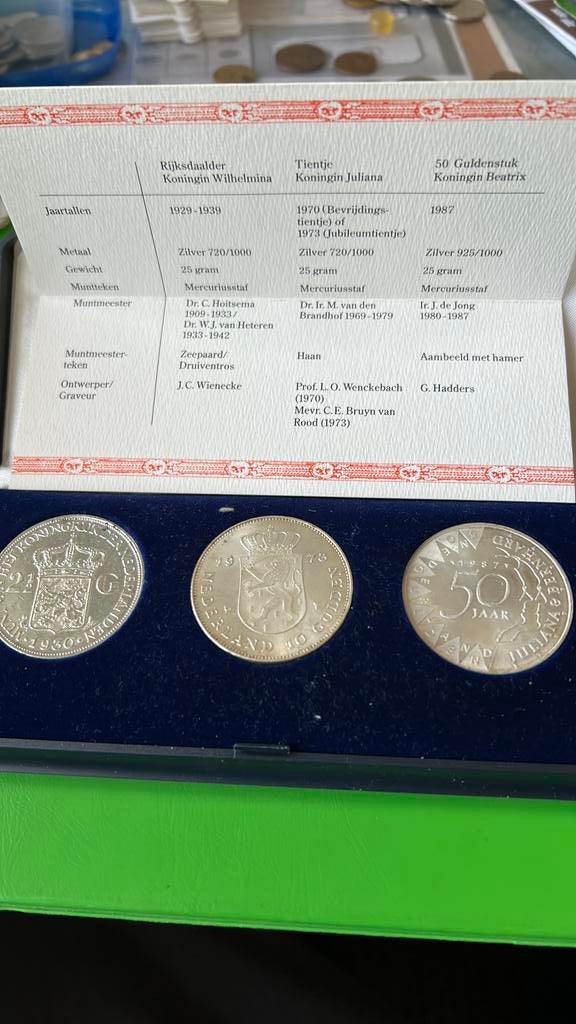 Drie vorstinnen in zilver in cassette, Ophalen of Verzenden, Koningin Beatrix, Zilver