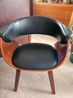 Vier Design Eettafel Stoelen Houten Frame Met Skai Leer, Huis en Inrichting, Ophalen, Zwart, Zo goed als nieuw, Vier