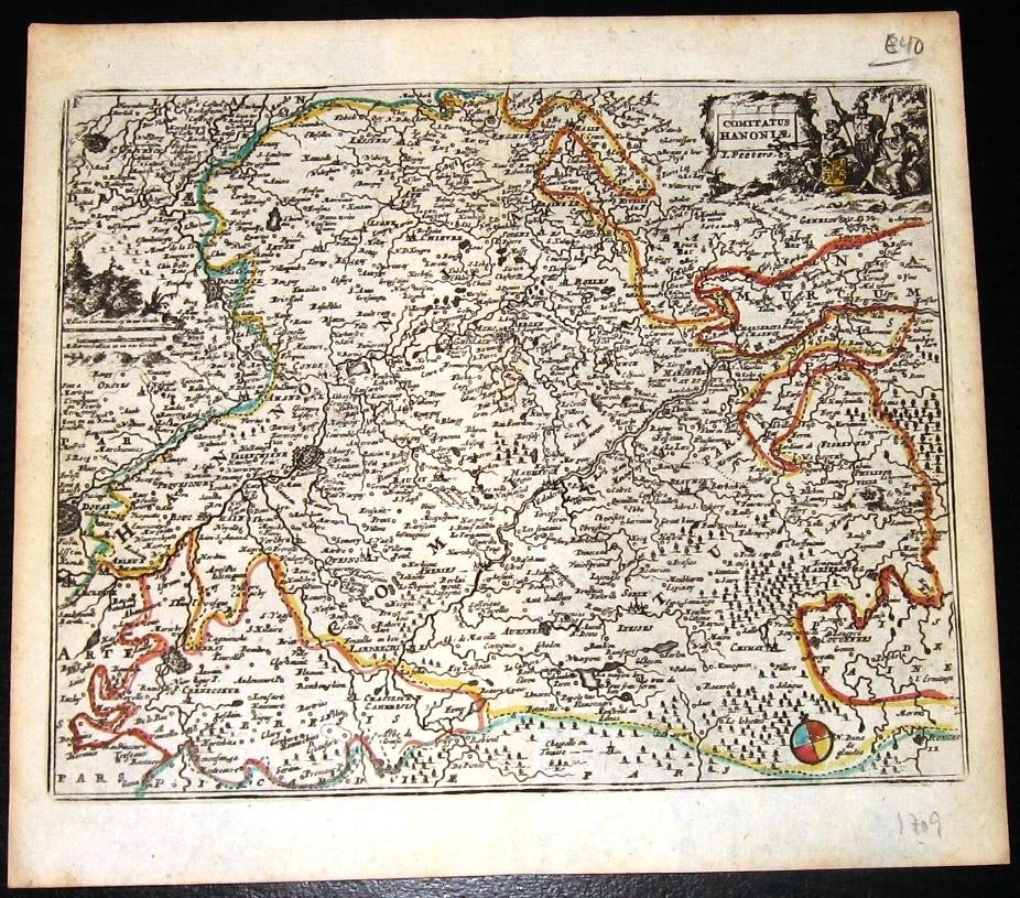 K2 Comitatus Hanoniae 1709 Kaart Henegauwen I Peeters, Ophalen of Verzenden