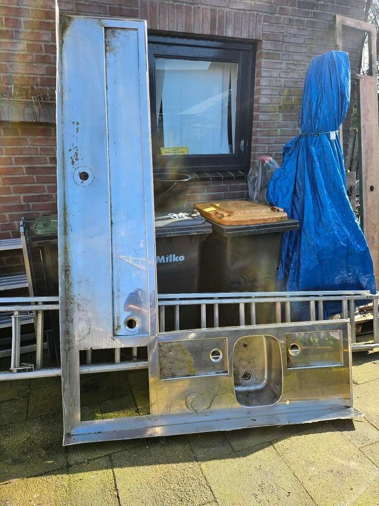 rvs bar element spoelbak/ lekbak, Ophalen, Gebruikt