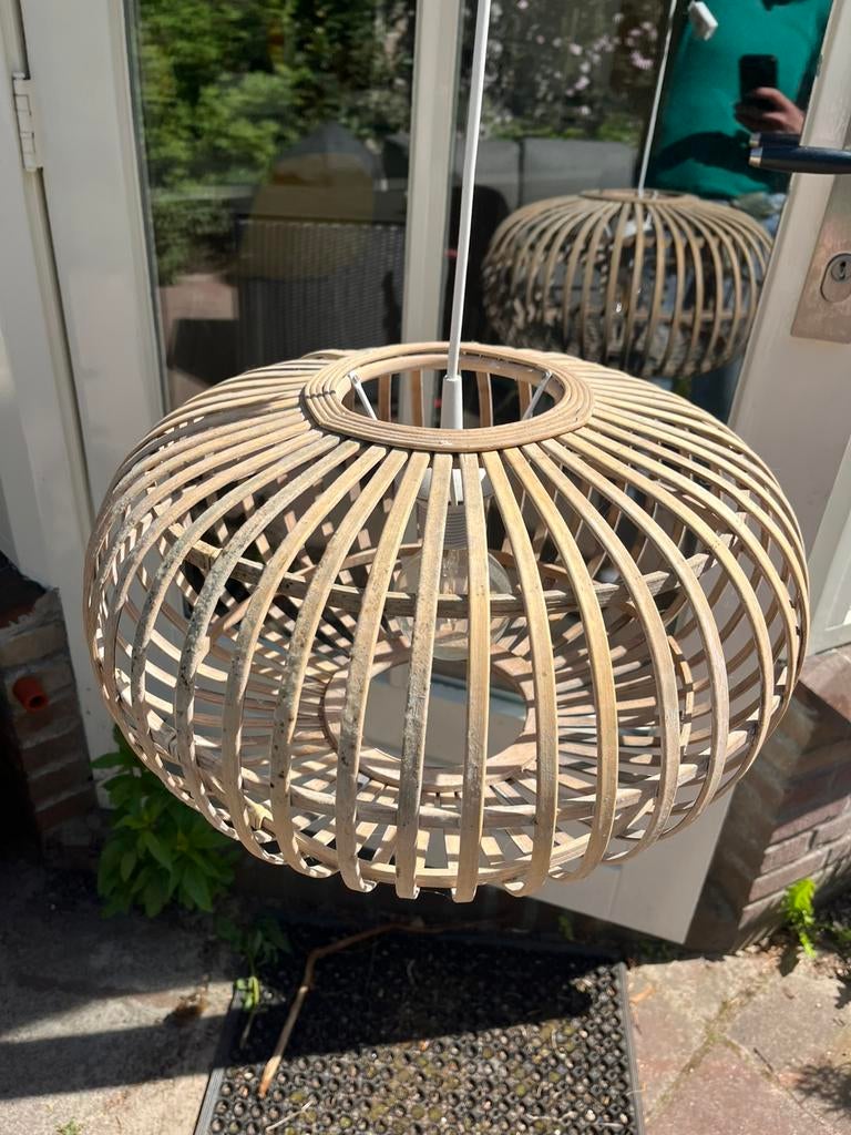 Bamboe hanglamp, Ophalen, Zo goed als nieuw, Minder dan 50 cm