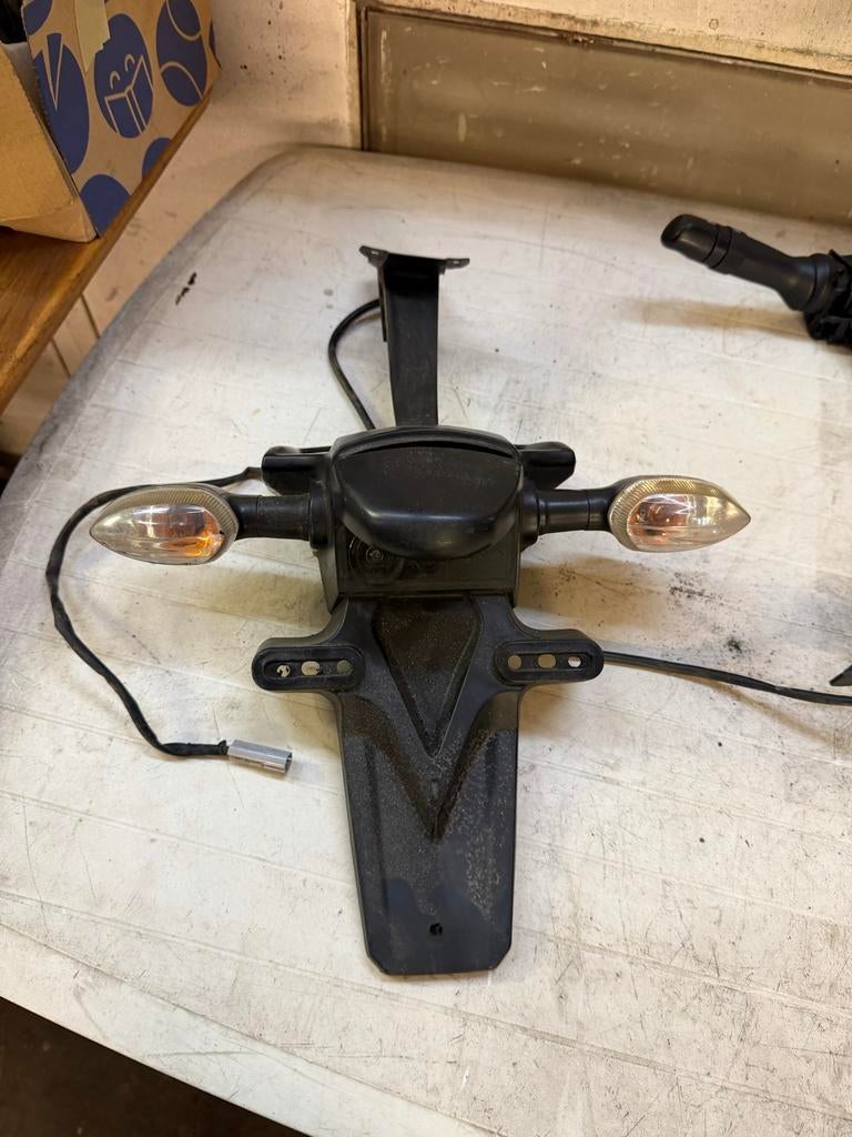 Kentekenplaathouder met knipperlichten motorfiets, Motoren, Ophalen of Verzenden, Gebruikt