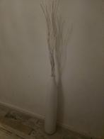 Decoratieve vloervaas – wit – met sier takken, Ophalen, 50 tot 75 cm, Wit, Glas