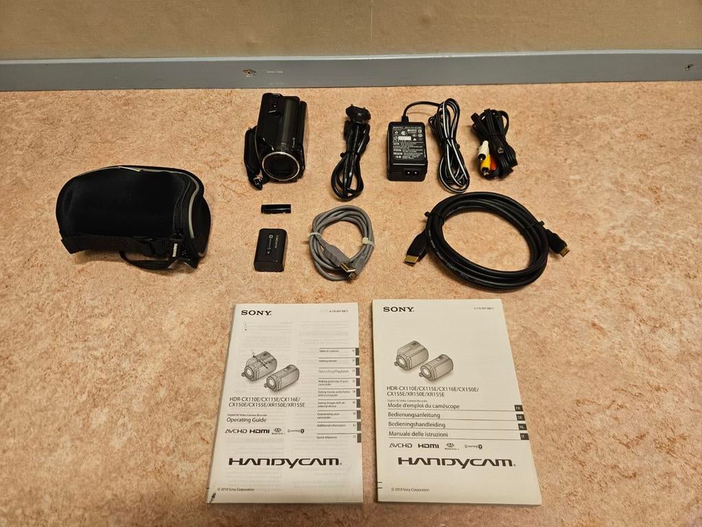 Sony Handycam HDR-XR155E (120GB) + veel accessoires, Audio, Tv en Foto, Full HD, Gebruikt, 20x of meer, Overige soorten