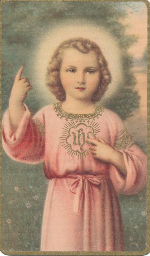 Mooi oud devotieprentje Kind Jezus, Ophalen of Verzenden, Zo goed als nieuw, Kaart of Prent, Christendom | Katholiek