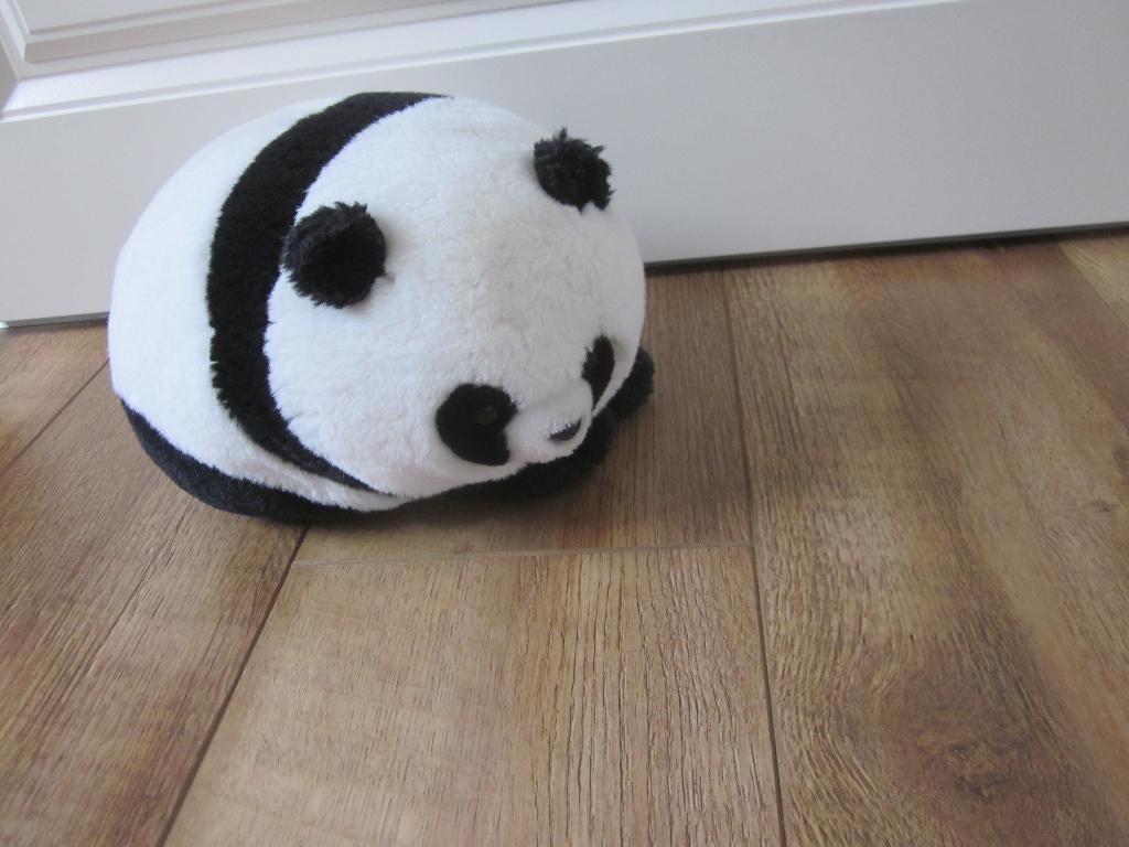 Superzacht wit zwart pluche Panda beer in bolvorm, Overige merken, Overige karakters, Beer, Nieuw