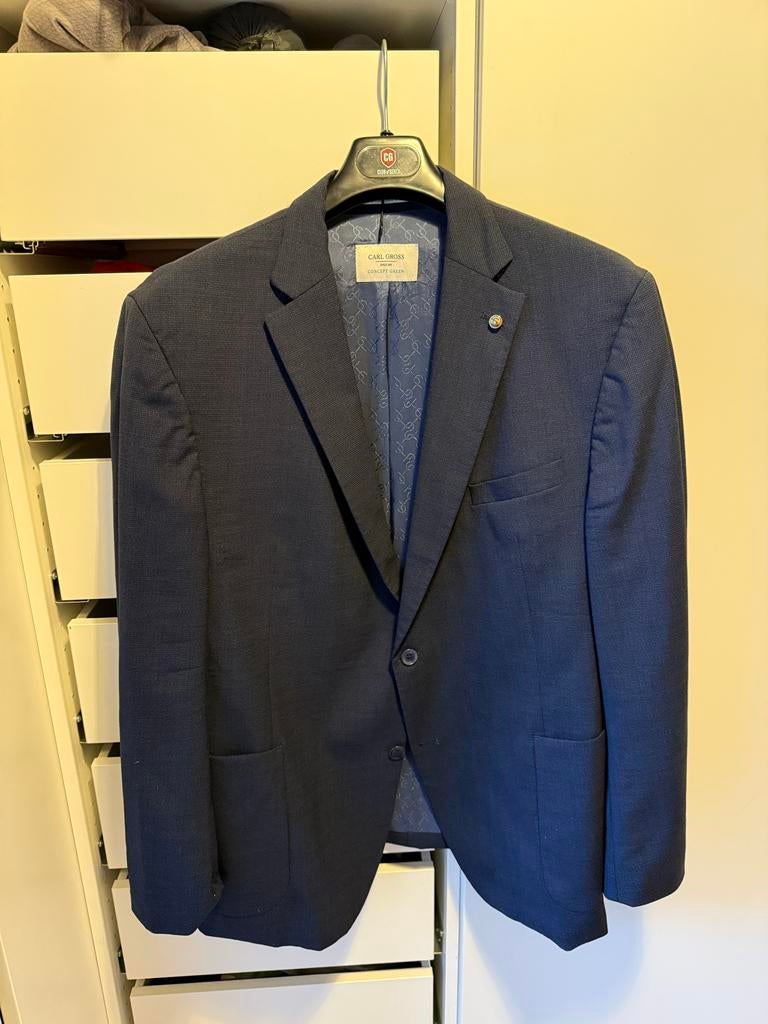 Carl Gross pak - Colbert (maat 29) Pantalon (maat 27), Kleding | Heren, Kostuums en Colberts, Gedragen, Maat 56/58 (XL), Blauw