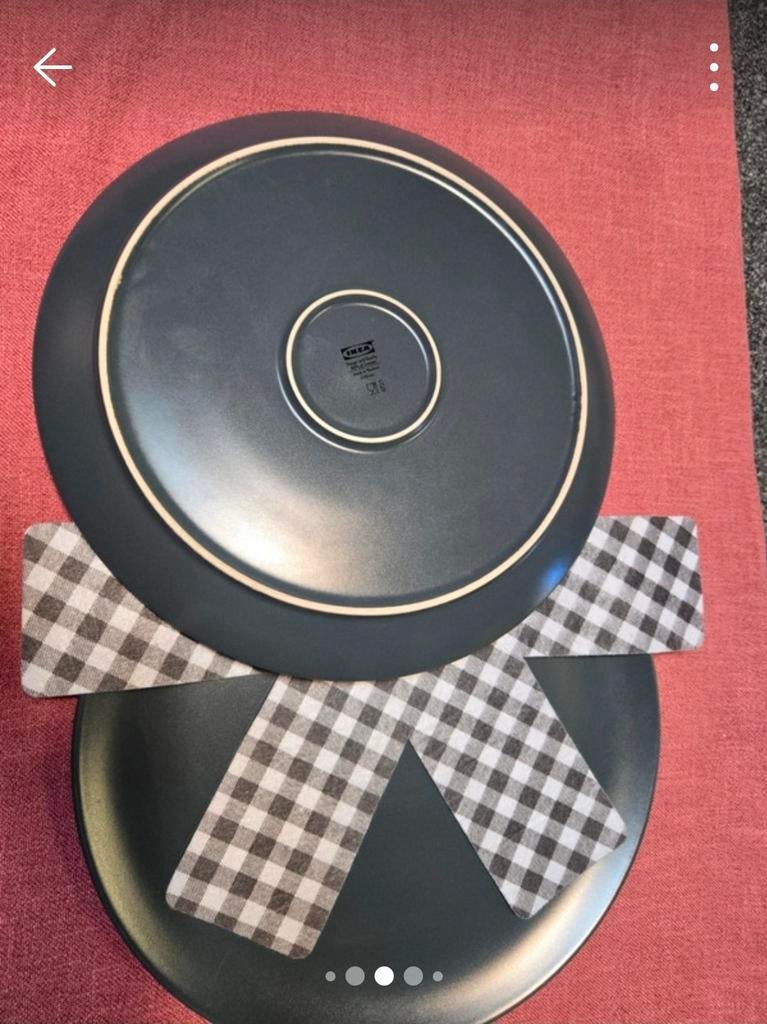 IKEA Borden 2stuks - Mat donkergrijs | Retro, Ophalen of Verzenden, Zo goed als nieuw, Bord(en), Effen