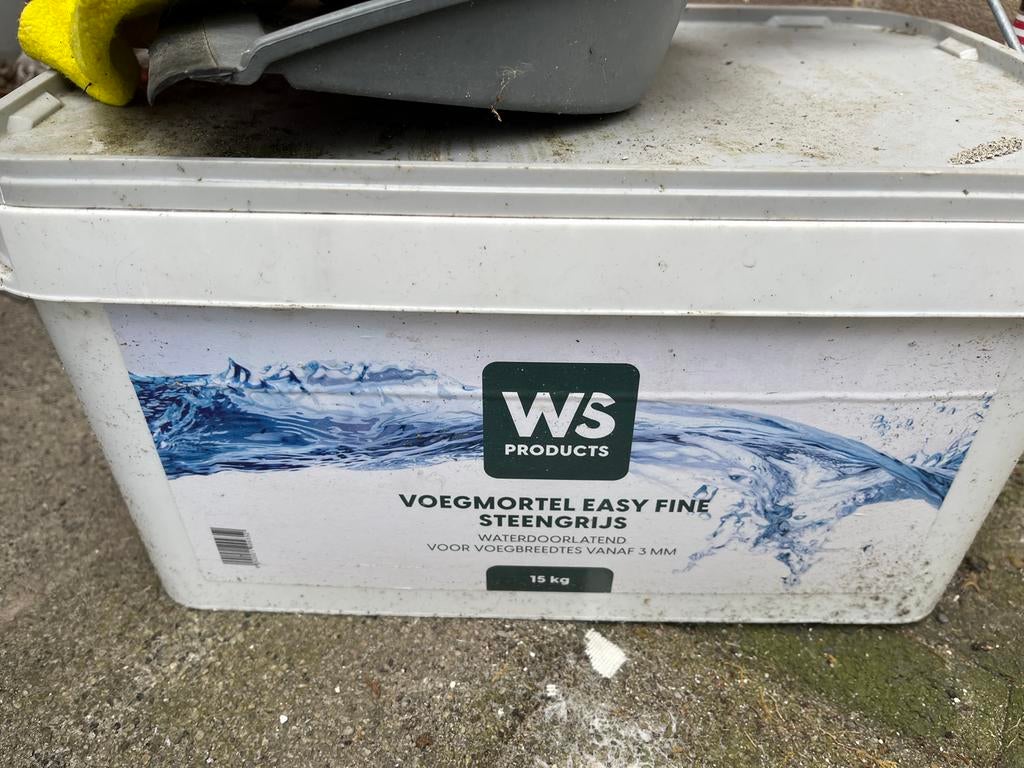 WS Voegmortel Easy Fine Steengrijs 15 kg, Tuin en Terras, Tegels en Klinkers, Ophalen of Verzenden, Gebruikt, Beton, Overige typen