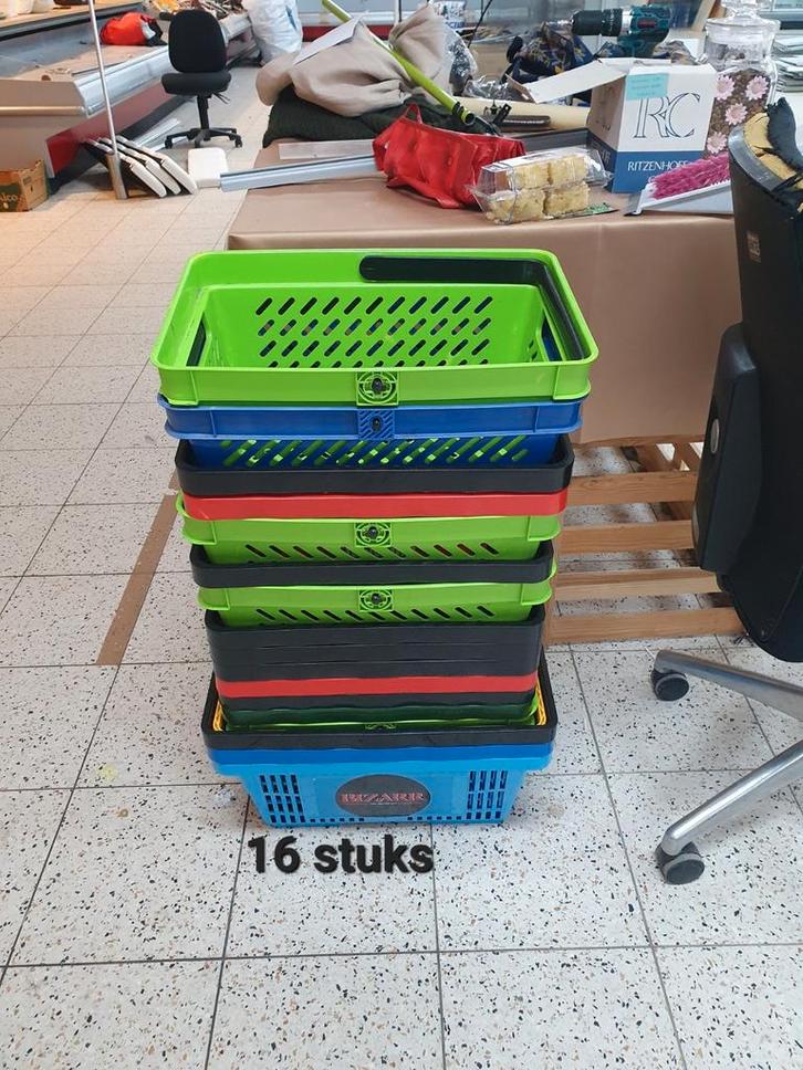 16 Winkelmandjes - Diverse Kleuren, Huis en Inrichting, Woonaccessoires | Schalen en Manden, Ophalen
