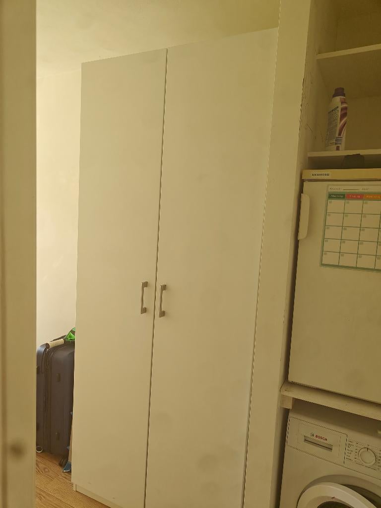 Pax kast wit, Ophalen, Met plank(en), Gebruikt, 200 cm of meer