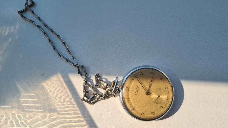 Zakhorloge met ketting, Antiek en Kunst, Antiek | Klokken, Ophalen of Verzenden