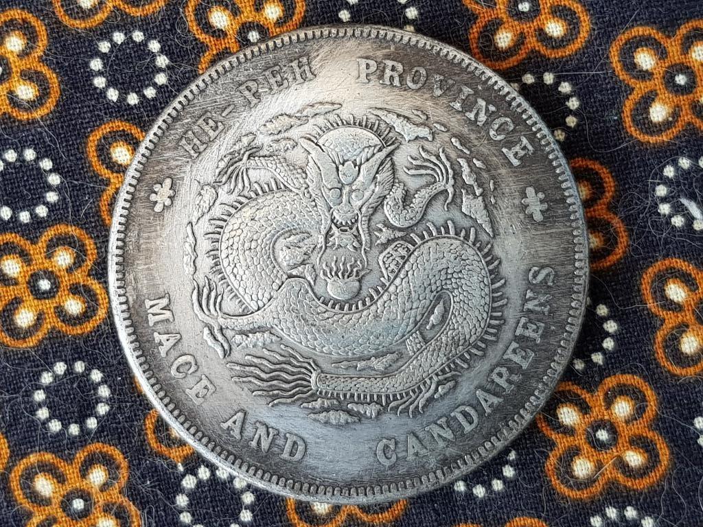 Grote oude Chinese Mace en Candareens munt van brons 4,4 cm., Antiek en Kunst, Ophalen of Verzenden