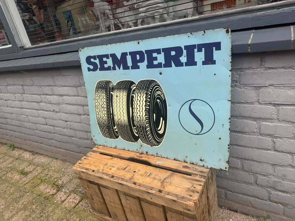 Vintage Semperit Reclamebord - Banden, Reclamebord, Gebruikt, ., Ophalen of Verzenden