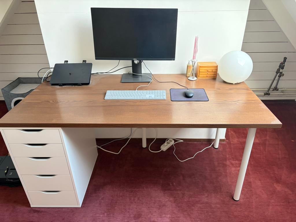 Idåsen / Alex bureau IKEA, Huis en Inrichting, Ophalen, Met lades, 160 cm, Scandinavisch