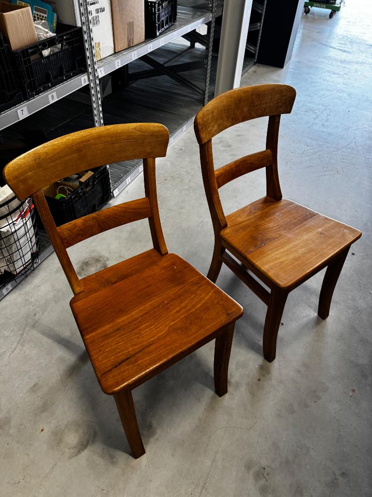 Eetkamer stoelen teak, Huis en Inrichting, Ophalen, Gebruikt, Twee, Bruin