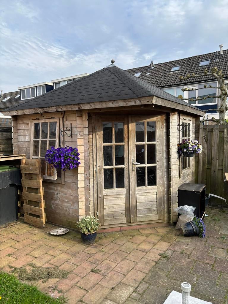 Tuinhuisje, zelf demonteren en afvoeren, Tuin en Terras, Tuinhuizen, Ophalen, 250 tot 500 cm, Hout, 200 tot 400 cm
