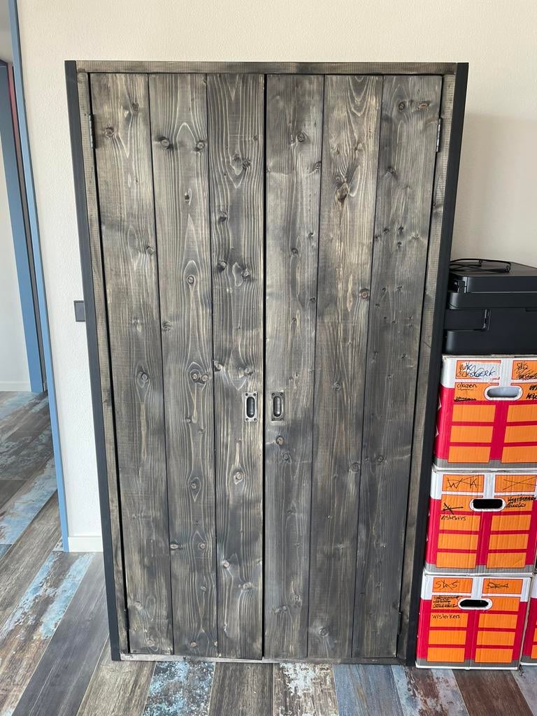 Computerkast steigerhout blackwash, Ophalen, Overige materialen, 70 tot 120 cm, Robuust steigerhout / industrieel