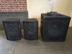 Actieve 18 inch subwoofer met 2 toppen, Ophalen, Gebruikt, Overige merken