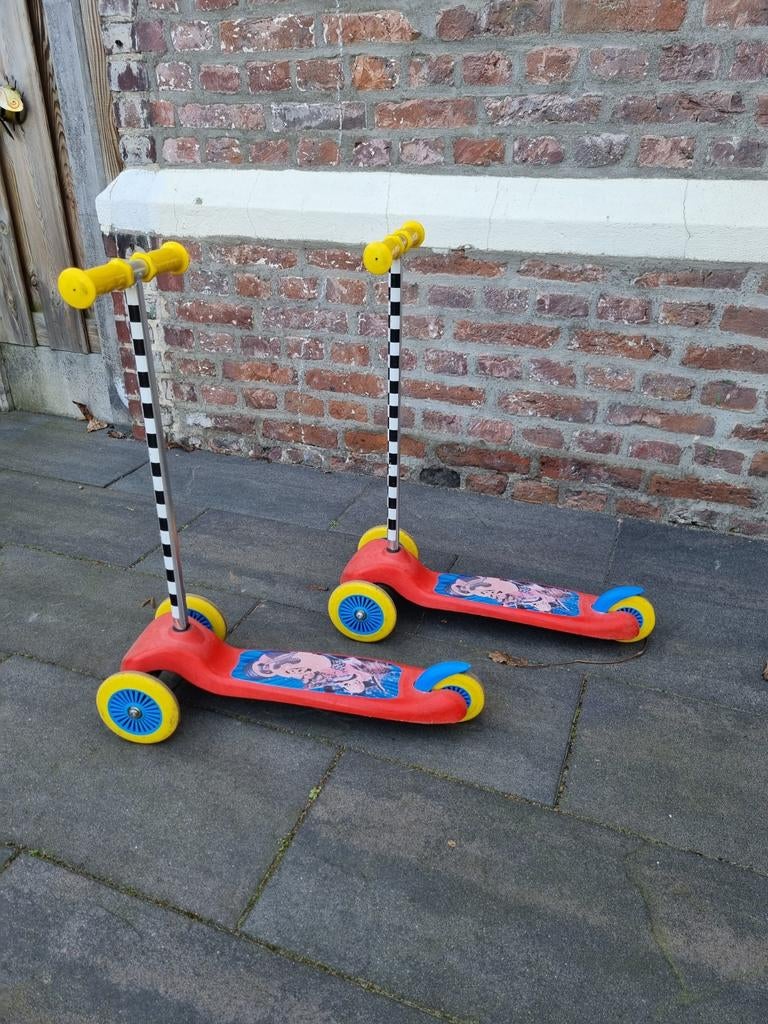 2x Kinderstep - Rood met gele wielen, Fietsen en Brommers, Steps, Gebruikt, Gewone step, Ophalen