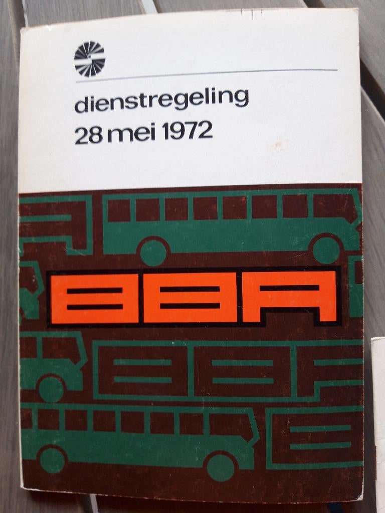 BBA dienstregeling 28 mei 1972 - autobusdienst, Verzamelen, Spoorwegen en Tramwegen, Ophalen of Verzenden, Zo goed als nieuw, Bus of Metro