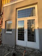 Houten kozijen: openslaande deuren en vast ramen, Doe-het-zelf en Verbouw, Kozijnen en Schuifpuien, Gebruikt, Deurkozijn, Ophalen of Verzenden