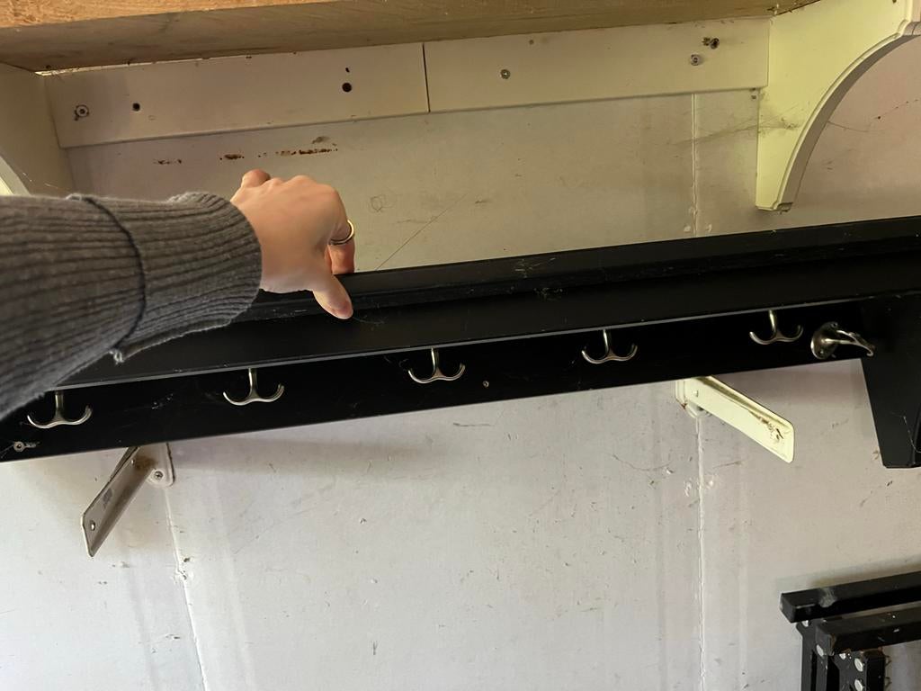 Zwarte wandkapstok met 5 haken, Gebruikt, Minder dan 100 cm, Metaal, Ophalen