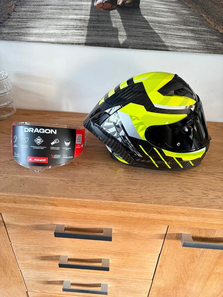 LS2 Dragon Motorhelm Maat M - Nieuwstaat, Motoren, Kleding | Motorhelmen, Integraalhelm, M, Overige merken, Tweedehands, Ophalen of Verzenden