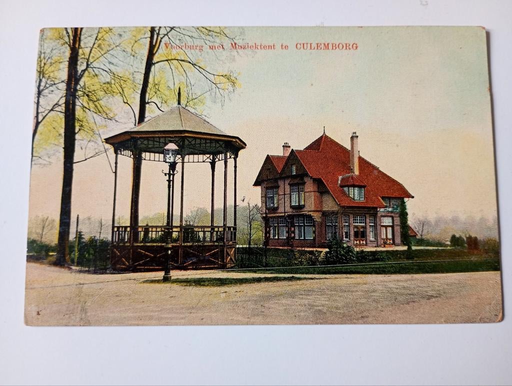Culemborg Villa met Muziektent 1926, Verzamelen, Ansichtkaarten | Nederland, Ophalen of Verzenden, 1920 tot 1940, Gelopen, Utrecht