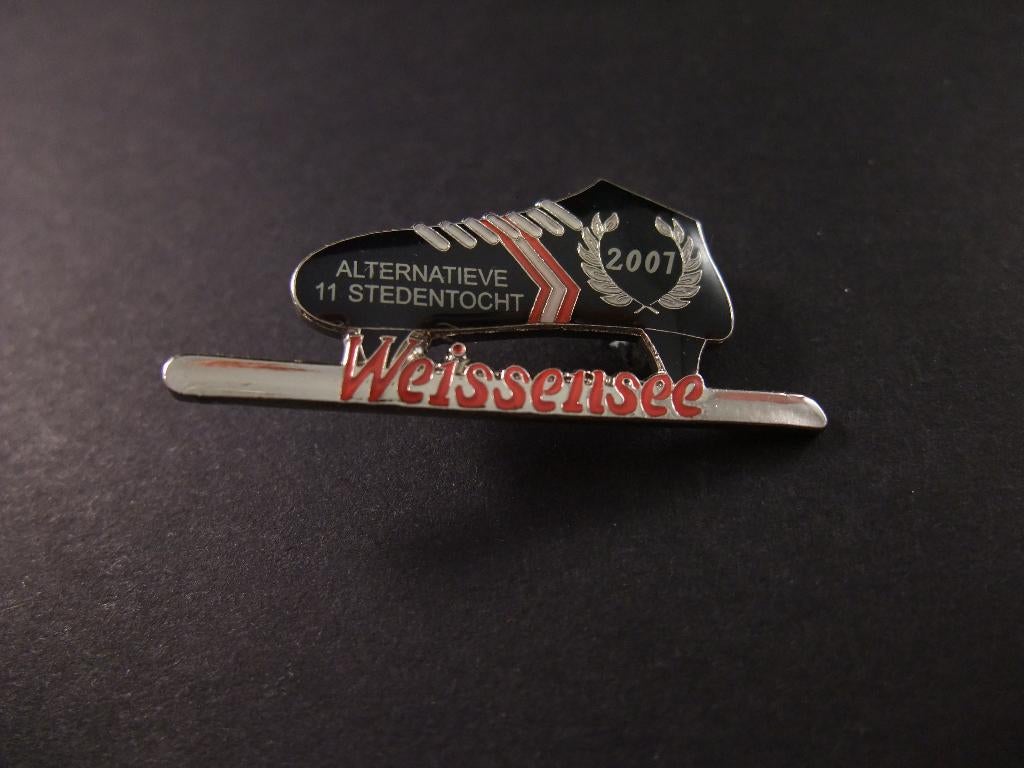 Alternatieve Elfstedentocht  Weissensee 2007,schaats, pin, Verzamelen, Speldjes, Pins en Buttons, Ophalen of Verzenden, Gebruikt