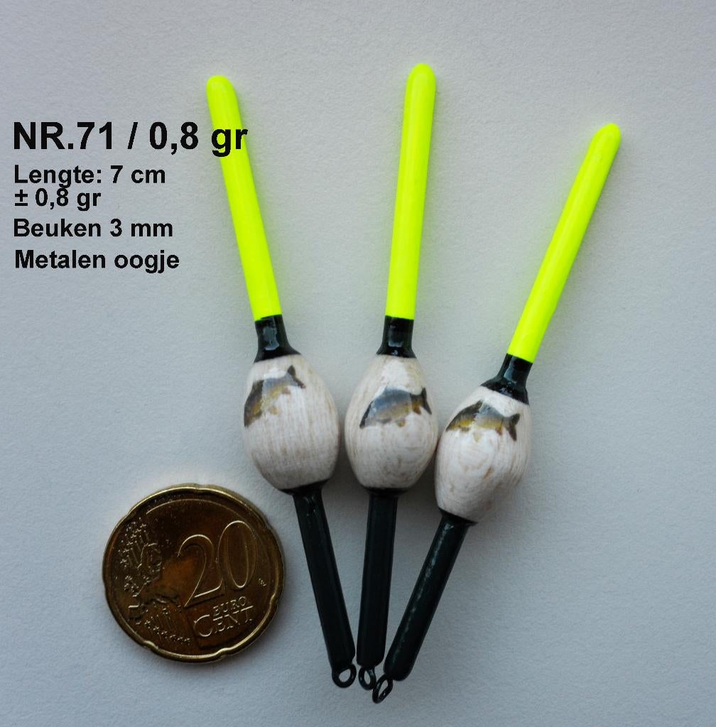 KARPERDOBBER HANDBUILT NR. 71 / 0,8 gr, Watersport en Boten, Ophalen of Verzenden, Nieuw, Dobber of Lood