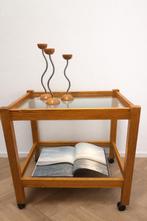 Vintage trolley IKEA op wieltjes, Minder dan 55 cm, Gebruikt, Vierkant, Hout