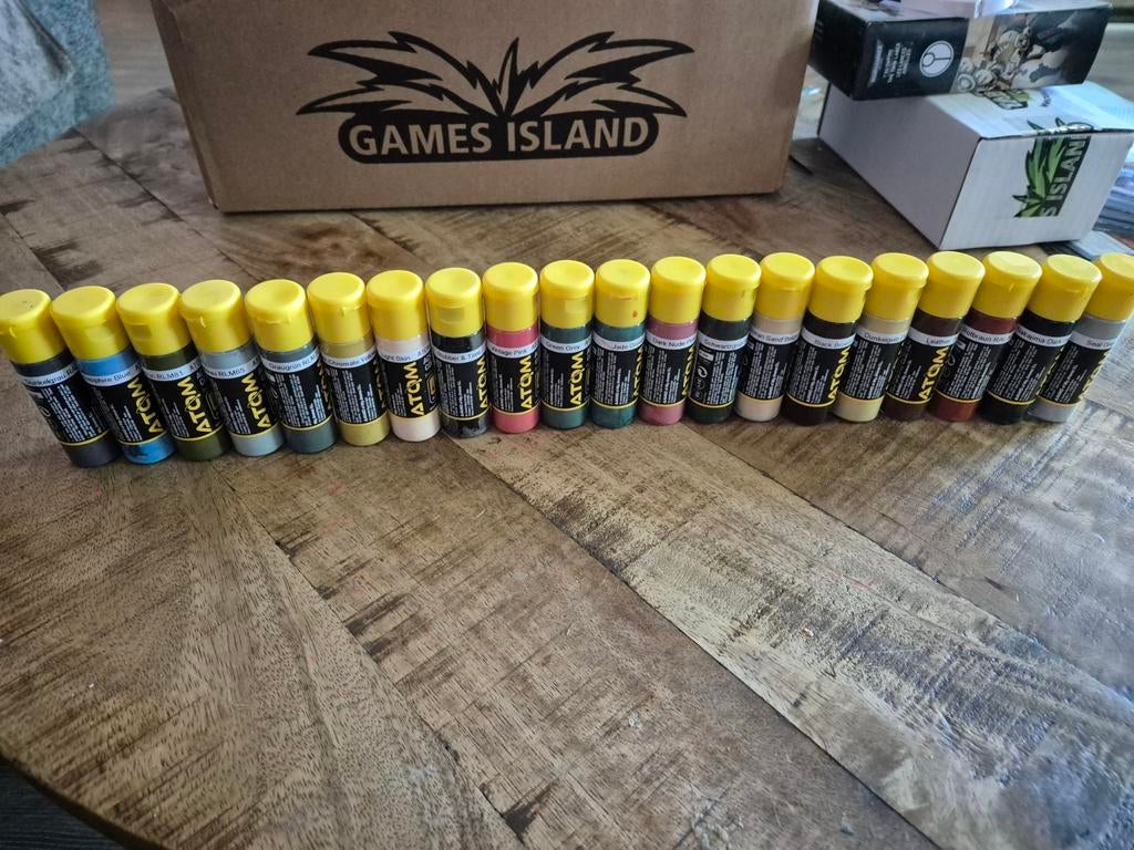 20 Atom verfpotten voor miniaturen (Warhammer), Ophalen of Verzenden