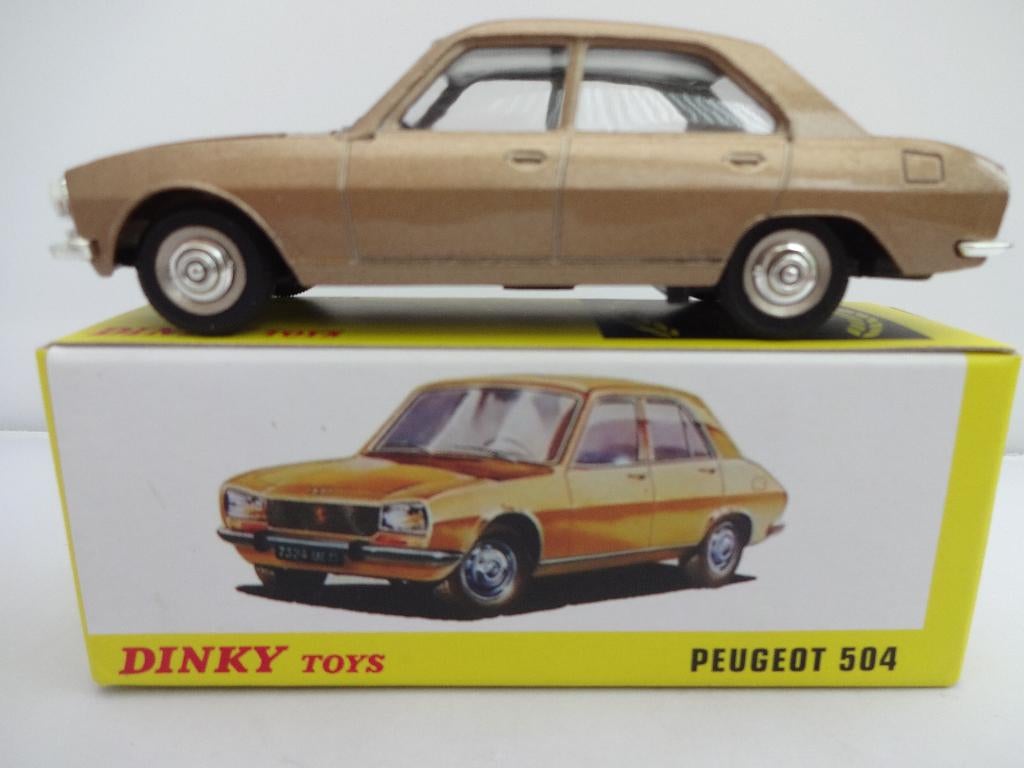 Peugeot 504 sedan Goudkleurig nr: 1452 van Dinky Toys 1:43, Hobby en Vrije tijd, Modelauto's | 1:43, Ophalen of Verzenden, Nieuw