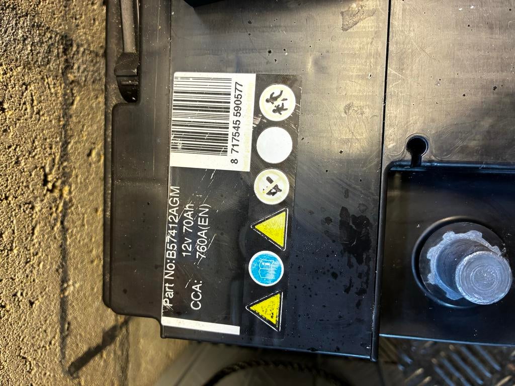 AGM Accu 70 Ah 760A(EN) - Start-Stop Geschikt, Auto-onderdelen, Accu's en Toebehoren, Ophalen, Gebruikt, Universele onderdelen