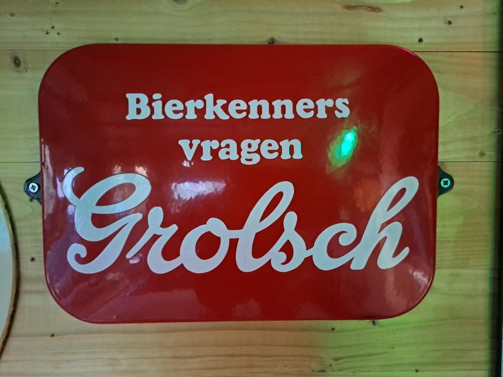Oud emaille bordje Grolsch bier, Verzamelen, Merken en Reclamevoorwerpen, Ophalen of Verzenden, Reclamebord