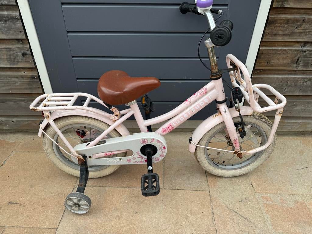 Cooper kinderfiets 14 inch - met hand- en terugtraprem, Fietsen en Brommers, Fietsen | Kinderfietsjes, Ophalen, Gebruikt, Minder dan 16 inch