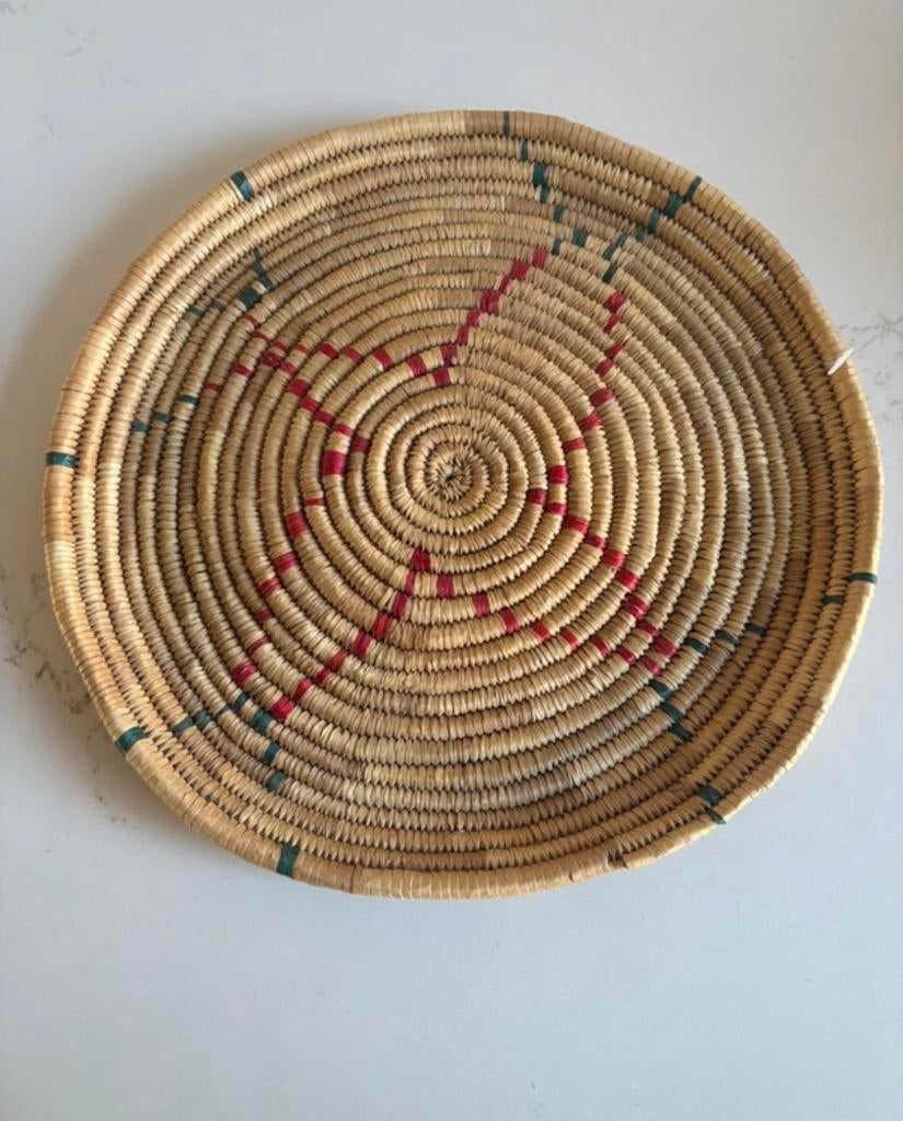 Decoratieve rieten schaal/manden etc, Huis en Inrichting, Woonaccessoires | Schalen en Manden, Gebruikt, Schaal, Rond, Ophalen of Verzenden