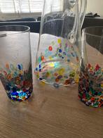 Murano Cenedese Vetri waterkan met 2 waterglazen, Ophalen of Verzenden