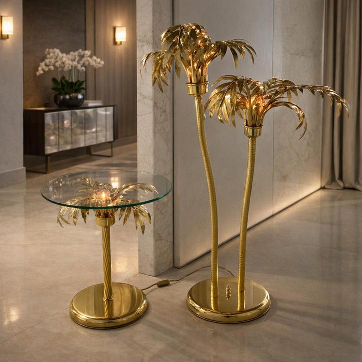 Vintage Hans Kögl tafellamp en bijzettafel 70’s/80’s, Huis en Inrichting, Woonaccessoires | Kandelaars en Kaarsen, Zo goed als nieuw