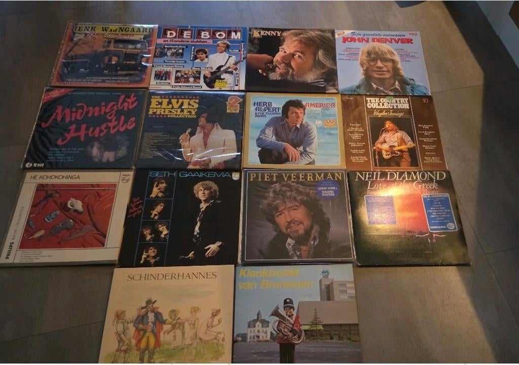 Mooie partij LP’s (ca. 70 stuks) – Nederpop, Elvis, Country, Cd's en Dvd's, Vinyl | Overige Vinyl, Ophalen, Gebruikt, 12 inch