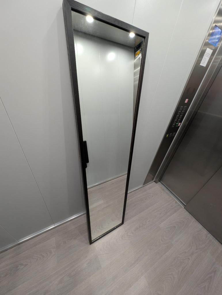 Ikea Stave Spiegel Zwart 40x160 cm, Ophalen, Minder dan 50 cm, Gebruikt, 150 tot 200 cm