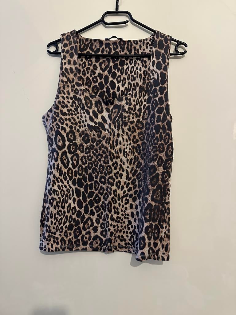 Zara topje met luipaardprint, Ophalen, Bruin, Maat 42/44 (L), Zo goed als nieuw