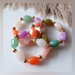 NIEUW! Nugget kralen armbanden lentekleurtjes, Ophalen of Verzenden, Nieuw, Goud, Armband