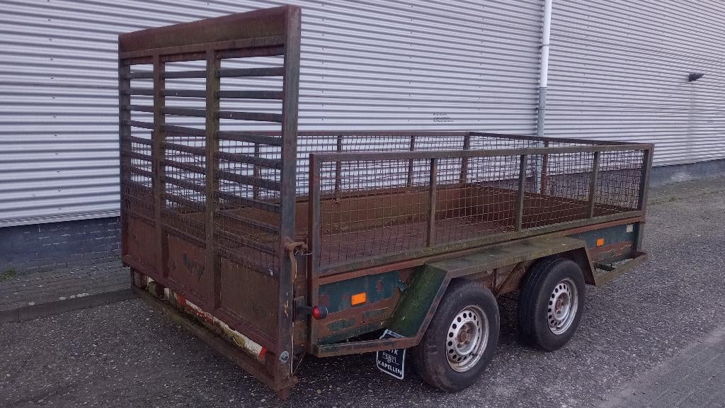 Machinetransporter met loofrekken en klep 350x180 opknapper!, Auto diversen, Aanhangers en Bagagewagens, Ophalen, Gebruikt