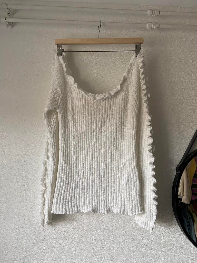 Ruffle trui wit, Wit, Maat 42/44 (L), Lindex, Ophalen of Verzenden