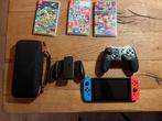 Nintendo switch met 3 spellen en extras, 3 spelers of meer, Ophalen of Verzenden, Zo goed als nieuw, Vanaf 3 jaar