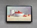 Schilderij kan en kersen in een schaal. Hans Habraken., Antiek en Kunst, Kunst | Schilderijen | Klassiek, Ophalen of Verzenden