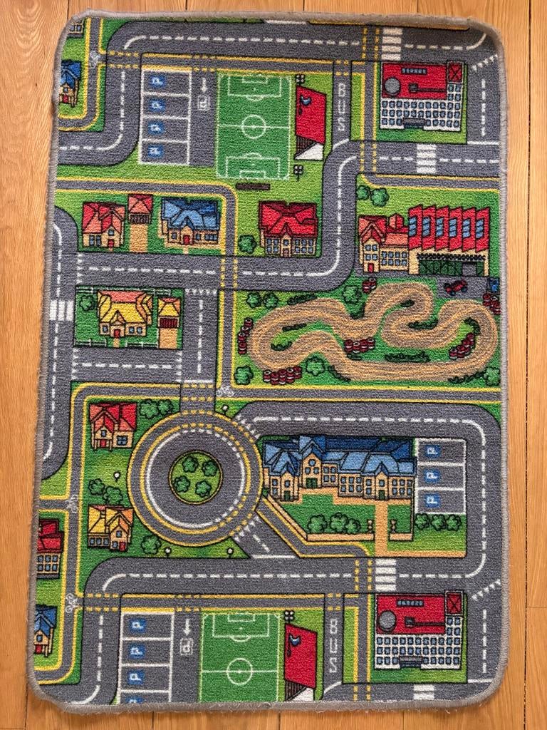 Speelkleed speeltapijt 80x120 cm met wegen en huizen, Ophalen, Gebruikt