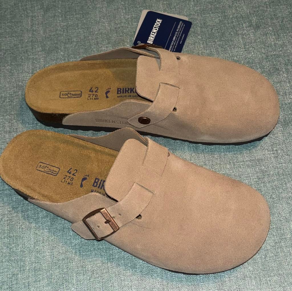 Birkenstock Boston sandcastle, met zacht voetbed. Maat 42, Kleding | Dames, Schoenen, Ophalen, Beige, Nieuw, Sandalen of Muiltjes